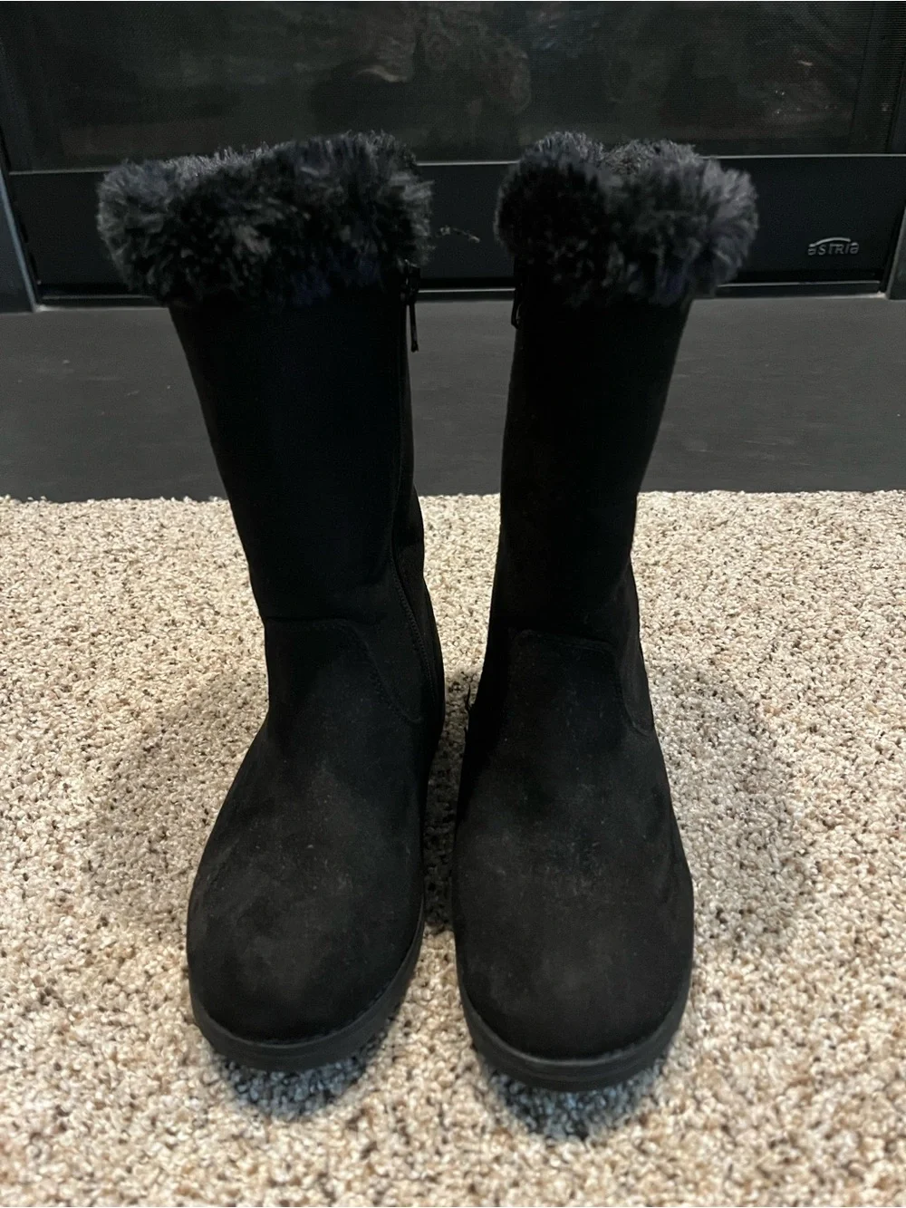 Cat & Jack Black Faux-Fur Winter Boots
